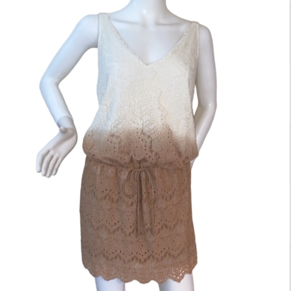 SW3 Bespoke Crochet Dress fully-lined tie at waist Resortwear / size Medium